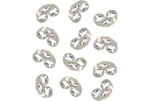 MONOCHEF 12pcs/6 Pairs 925 Sterling Silver Earring Backs Replacement Secure Ear Locking for Stud Earrings Ear Nut for Posts, 5x6mm