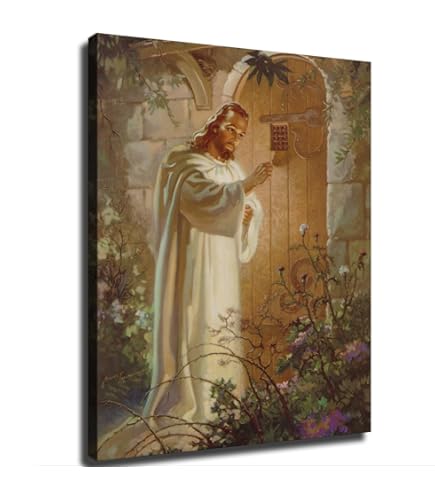 絵画 Jesus at your door Christ Jesus Knocking on The Door Poster Picture Print