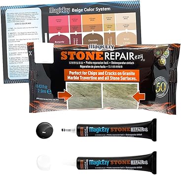 Magicezy Stone Repairezy Stone Fix Repair Chipped And Cracked Granite Tiles And Countertops Fast Marble Granite And Travertine Repair Kit Super Strong Black White Kit Amazon Com