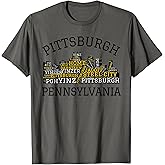 Pittsburgh Pennsylvania Steel City Skyline 412 Home Yinz T-Shirt