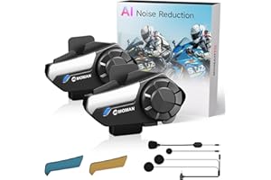 Moman Motorcycle Intercom, H2S【H2PRO Upgrade】 Motorbike Helmet Speaker 2-Way 1000M Communication Headset with Triple Noise Ca