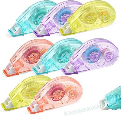 Maxmoc 8 Pcs Glue Tape Roller Set Double Sided Tape Dispenser Craft