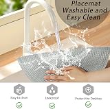 Homcomodar Round Woven Placemats with Coasters Set of 4 Grey 34cm view 4