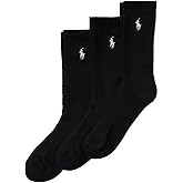POLO RALPH LAUREN womens Cushioned Cotton Sport Crew Socks - 3 Pair Pack - Athletic Half Cushion Comfort