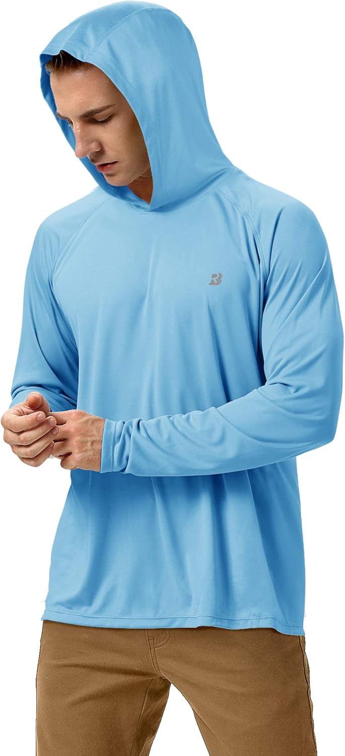 Roadbox Men's UPF50 UV/Sun Protection Quick-Dry Hoodies Long Sleeve Shirts for Swim Fishing Goft Hiking at  Men’s Clothing store