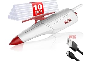 KeLDE Cordless Glue Gun, Rechargeable USB Wireless Hot Glue Pen Set With 10pcs Mini Glue Sticks, 30s Fast Preheating Build-in Battery Auto Power-off, For DIY Crafts, Project, Quick Repairs