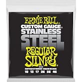 Ernie Ball Regular Slinky Stainless Steel Electric Guitar Strings, 10-46 Gauge (P02246)