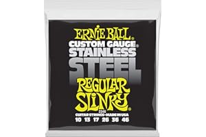 Ernie Ball Regular Slinky Stainless Steel Electric Guitar Strings, 10-46 Gauge (P02246)