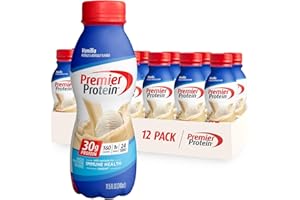 Premier Protein Shake, Vanilla, 30g Protein, 1g Sugar, 24 Vitamins & Minerals, Nutrients to Support Immune Health 11.5 fl oz, 12 Pack