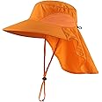 Home Prefer Outdoor UPF50+ Sun Hat Wide Brim Mesh Fishing Hat with Neck Flap