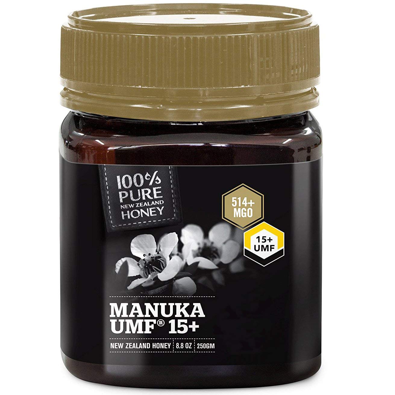 100 Pure New Zealand Manuka Honey, Certified UMF 15+ (MGO 514+) Raw