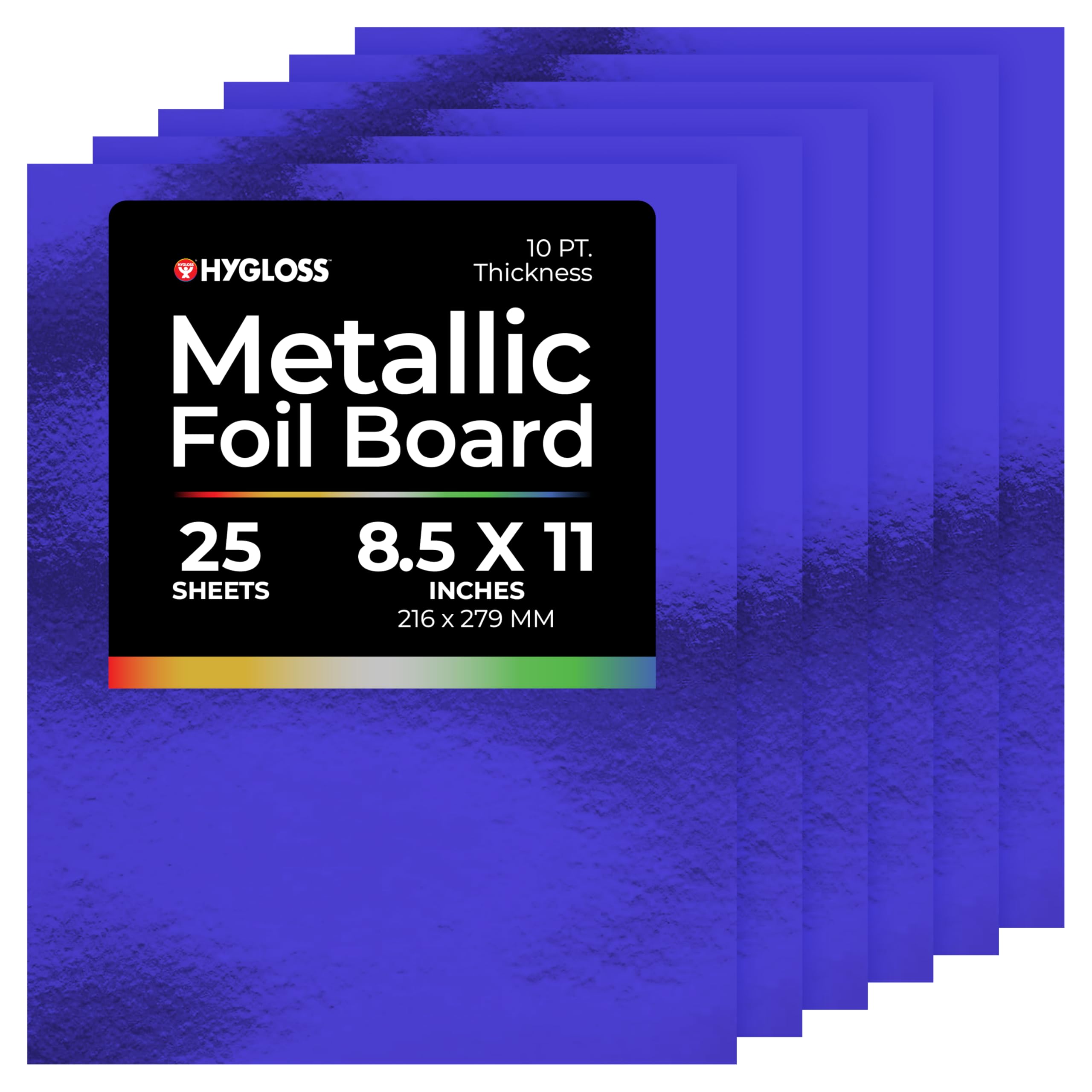 Hygloss Metallic Foil Board Sheets, Dark Blue