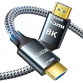 8K HDMI Cable 60FT, ARISKEEN 48Gbps High Speed Fiber Optic HDMI 2.1 Cable, 8K 60Hz, 4K 120Hz Support for HDR 10, HDCP 2.2 2.3