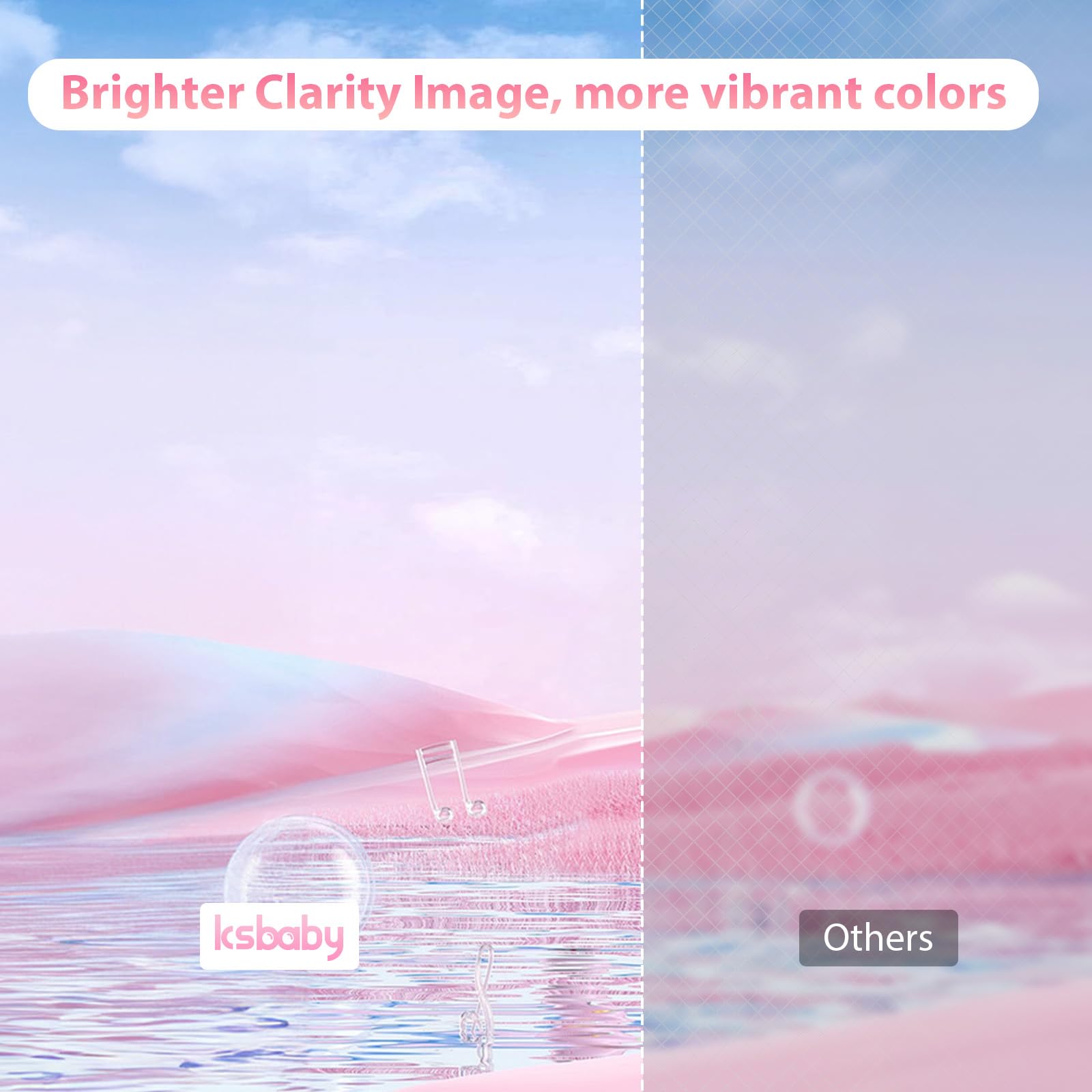 Tragbarer Projektor, ksbaby Outdoor Projektor, LED Ästhetischer Video Mini Projektor für Outdoor Tragbare Filme Kompatibel mit HDMI, USB, Laptop, TV Stick, iOS und Android Telefon