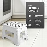 KEPLIN 9 Inch Heavy Duty Folding Step Stool Non-Slip White view 3