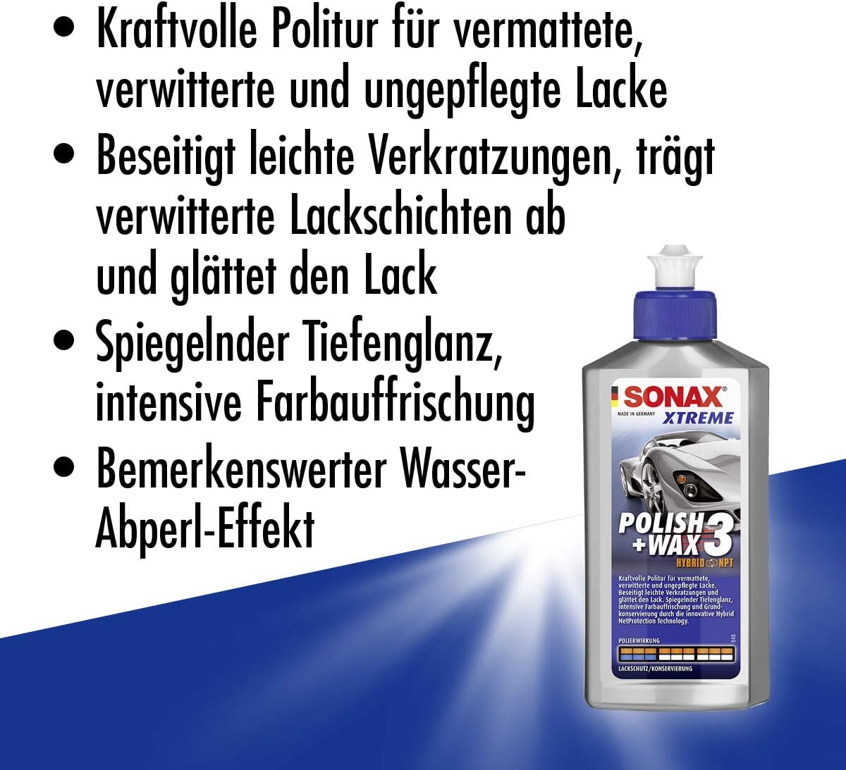 SONAX 1837503 X-treme Polish + Wax 3 Hybrid NPT 250 ml, Grau (Grau) - Image 4