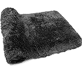 FIFU Bathroom Rugs 17" W x 24" L, Bath Mat for Bathroom, Bedroom, Laundry Room & Kitchen, Non-Slip Rubber Latex Backing, Extra Soft and Absorbent Microfiber Carpet, Machine Washable Rug, Black