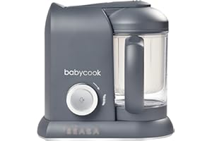 BEABA Babycook Solo 4 in 1 Baby Food Maker Baby Food Processor Baby Food Blender, Baby Food Steamer, Dishwasher Safe, Large 4