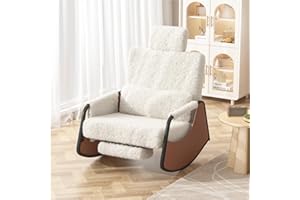 U-MAX Rocking Chair Nursery, Glider Nursery Chair Rocking Recliner with Retractable Footrest & Adjustable Backrest, Nursing R