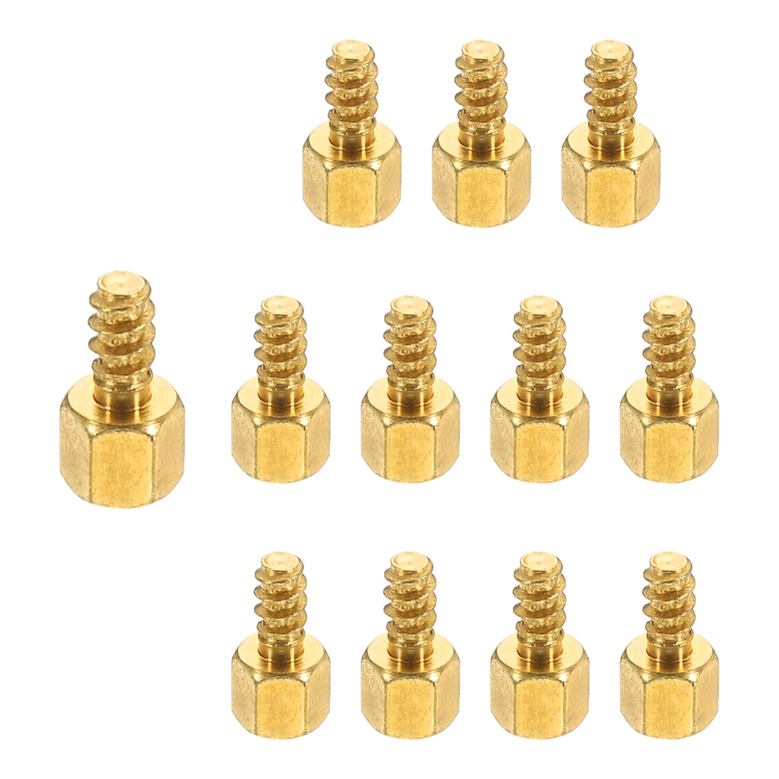 PATIKIL 12pcs M3 Male to Female Self-Tapping Hex Standoffs Spacers Pillars, M3 4+6mm Brass Motherboard Standoffs Copper — image 1
