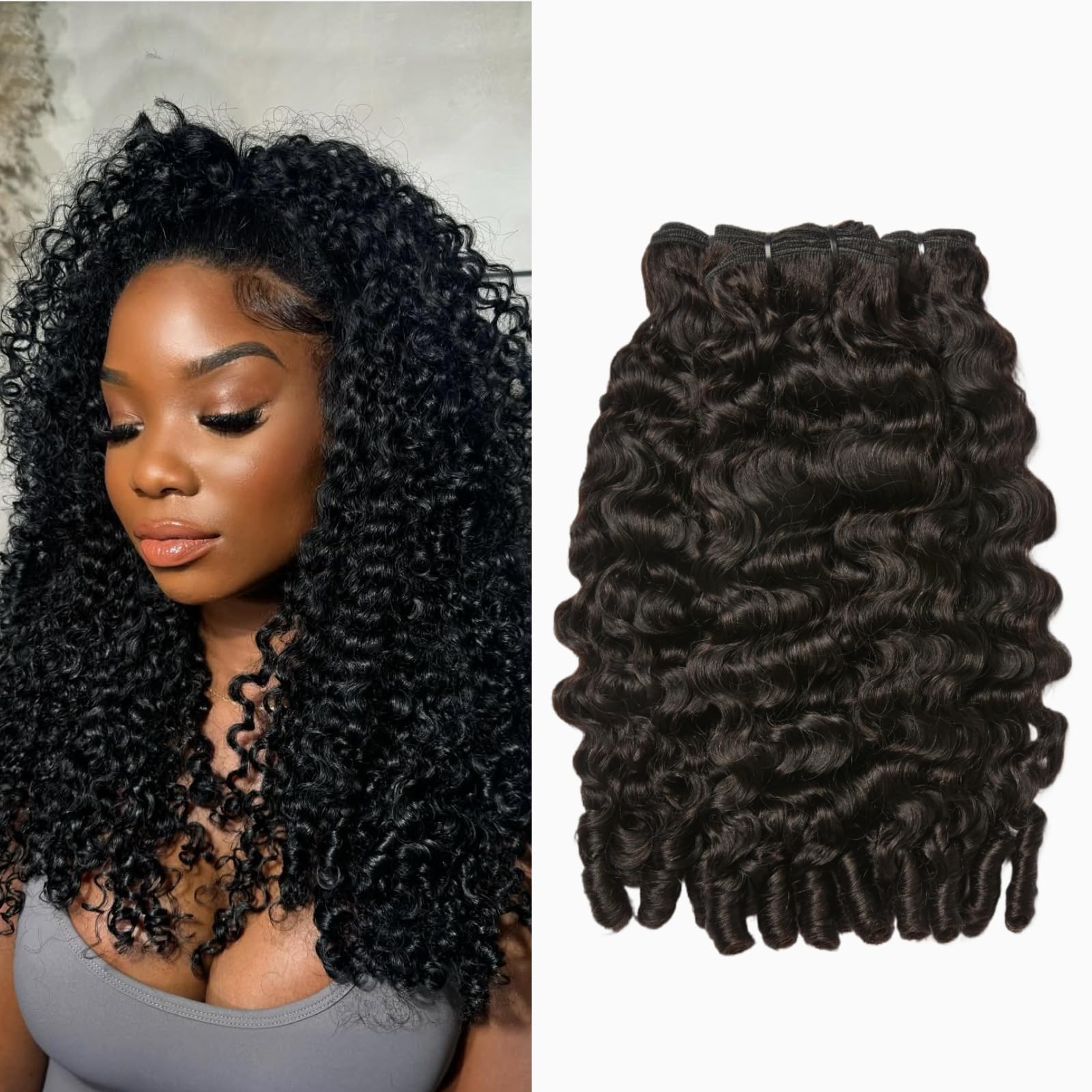 Photo 1 of ***MISSING PARTS***
ASHINE Burmese Curly Bundles Human Hair Unprocessed Raw Burmese Curly Water Wave Human Hair 3 Bundles Natural Black 14 16 18 inch