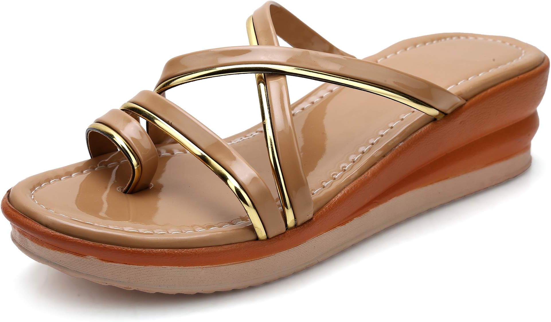 Midsole Women's Slip-on Toe Strap Platform Casual Sandals - FT6042C