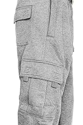 Men's Cargo Sweatpants Casual Fleece Joggers Loose