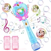 Beria Toys for Girls: Princess Bubble Wand, Birthday Gifts for Ages 3+ | Light Up with Bubble Solution, Bubbles Machine for 3 4 5 6 7 8 Years Old Girl, Fairy Wands for Kids, Girl Age 4-5