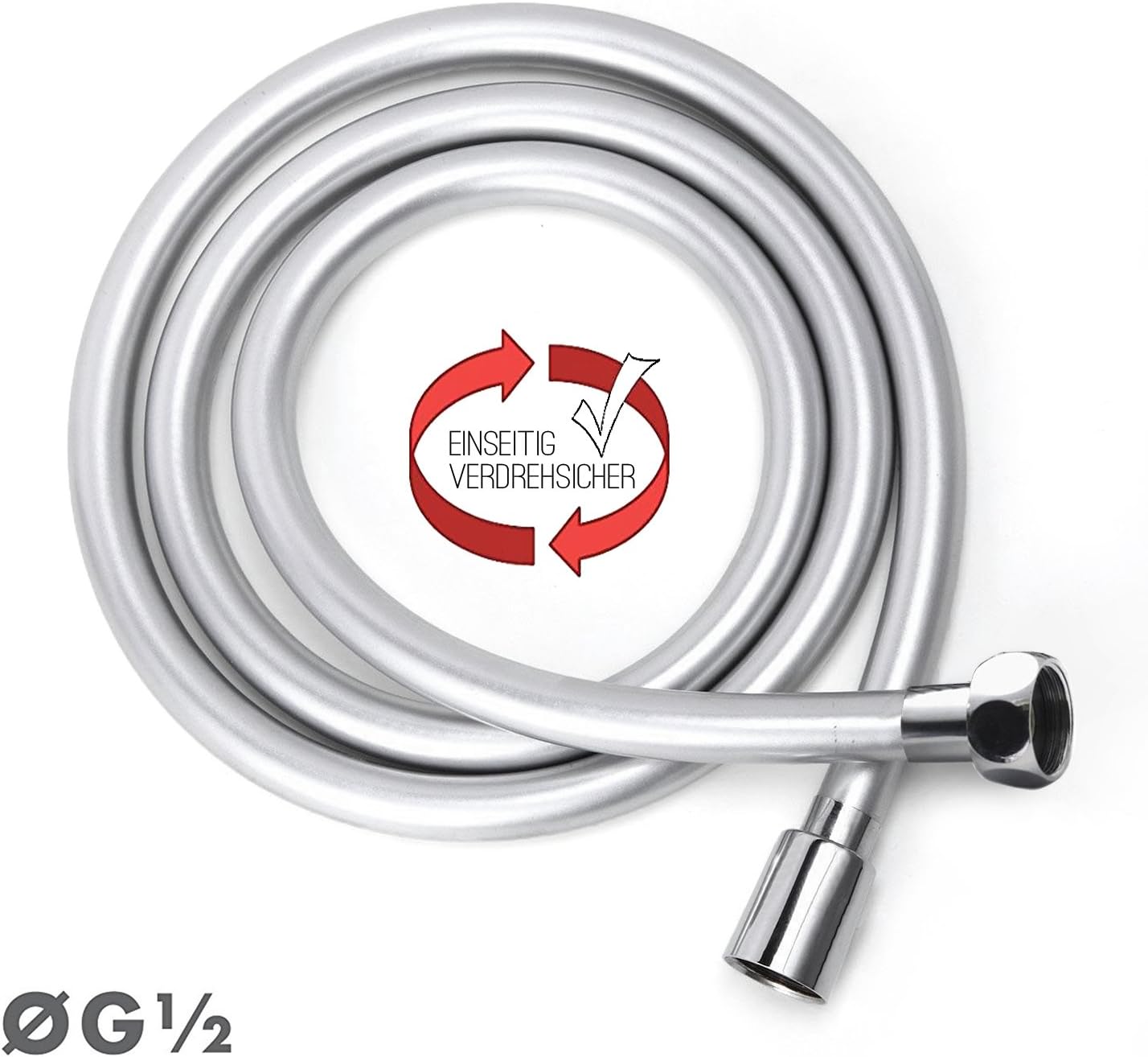 Mture Shower Hose, Shower pipe Leakproof Anti-Explosion Flexible Silver Flex Hose 1600mm