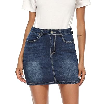 Amazon Knee Length Stretch Denim Skirt Amazon Denim Skirts Button