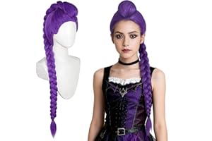 ONLOOKERS 23/35 Inches Long Purple Braided Wig, Girls Anime Cosplay Hair Extensions for Halloween Costume Party (Purple, 35 Inch)
