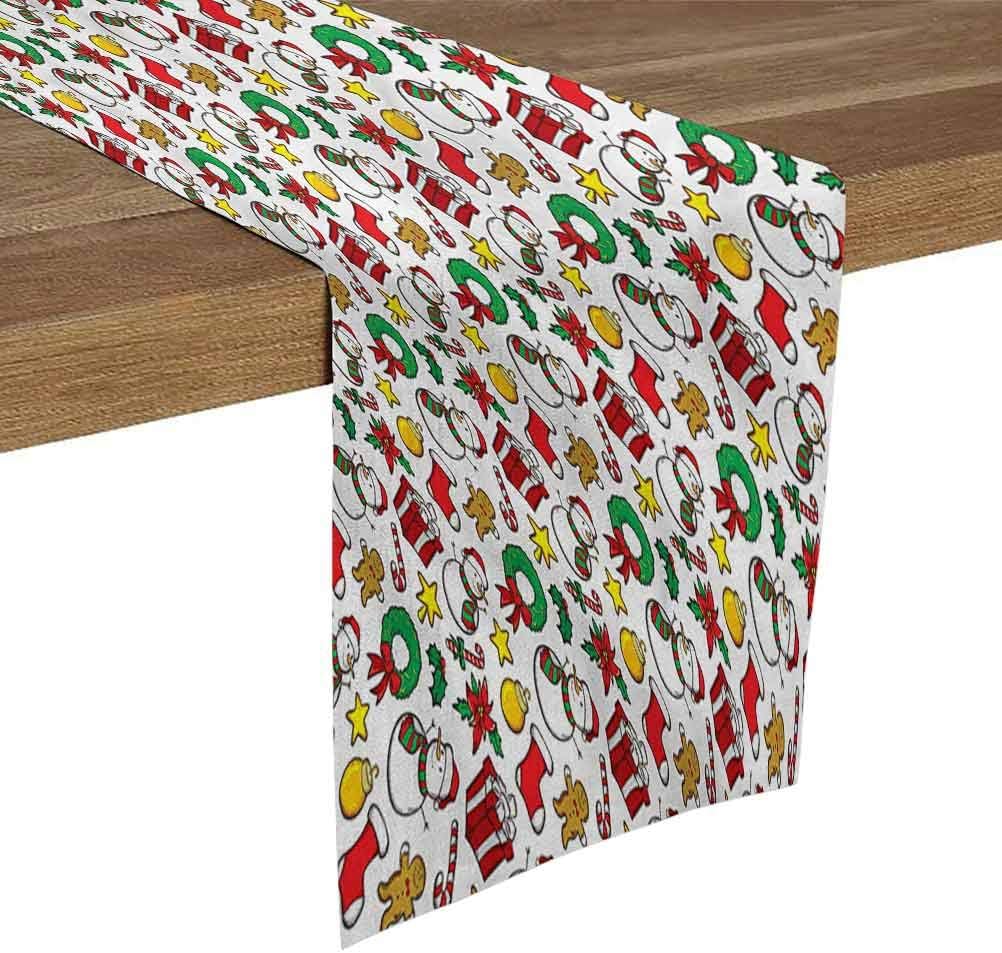 SoSung Burlap Table Runner 12x108 Inch Christmas,Festive
