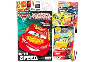 Disney Cars Coloring Book Bundle (Coloring Activity Set Featuring Lightning McQueen) (Blue)