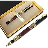 HSK Luxury gift Pen Ballpoint Pens Black Refill,Classical retro style pen,Best Ball Pen Gift Set for Men & Women Professional Executive,Office,Nice Pens Classy Gift Box (Red)
