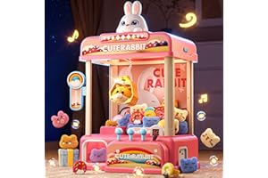 Eohemeral Large Rabbit Claw Machine for Kids, 9.5*7.5*15in Game Machine with Game Coins & Music, Prize Dispenser Toys for Girls and Boys, No Installation Electronic Claw Machine for Party Birthdays