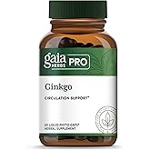 GAIA HERBS PRO Ginkgo - Healthy Blood Flow & Brain Function Support Supplement* - Blood Circulation Support Supplement* with Ginkgo Leaf Extract - 60 Liquid Phyto-Caps (30 Servings)