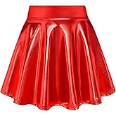 KEREDA Girls Metallic Skater Skirts Shiny Flared Holographic Skort