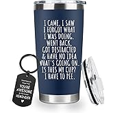 I Came I Saw I Forgot Coffee Mug – Sarcastic Over the Hill Gag Gifts for Elderly, Old People, Retirement, 50th 65th Birthday for Women & Men, Funny Travel Mugs Tumbler 20 Oz for Her, Grandpa, Grandma