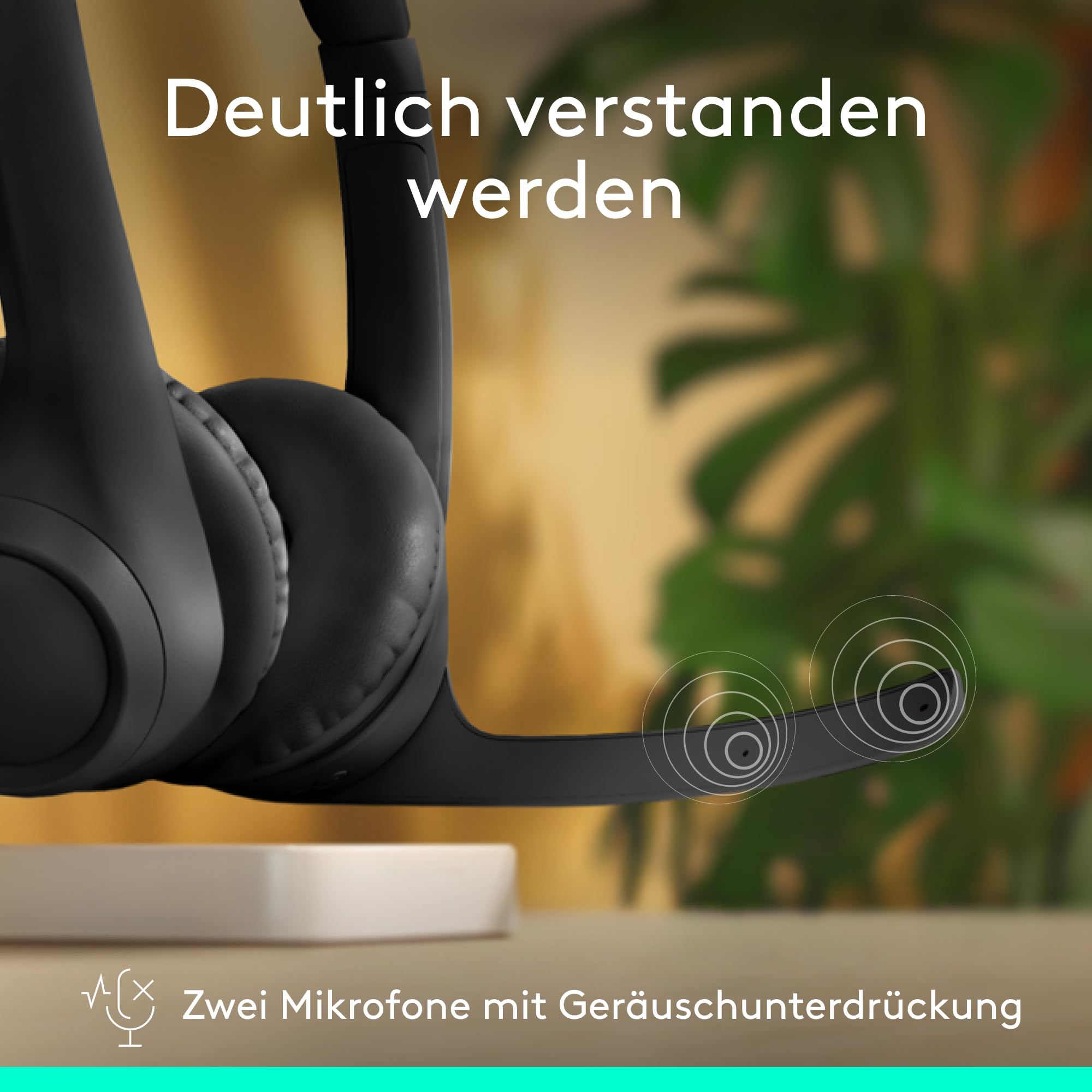 Logitech Zone 300 Wireless Bluetooth Headset mit Mikrofon inkl. Geräuschunterdrückung, kompatibel mit Windows, Mac, Chrome, Linux, iOS, iPadOS, Android - Schwarz 2