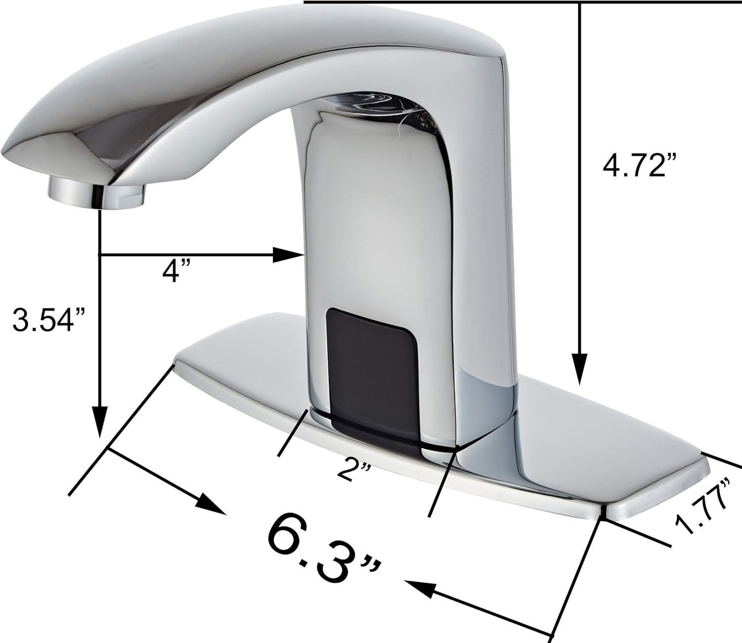 Luxice Sensor Automatic Touchless Bathroom Sink Faucet Hot & Cold Mixer Cover Plate Included Faucet, Chrome Finished - - 