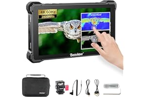 Desview R7III Camera Field Monitor, 7 inch Touch Screen 2800nits High Brightness Camera Monitor Full HD 1920x1080 IPS HMDI 4K60Hz with 3D LUT, Waveform, Vector Scope