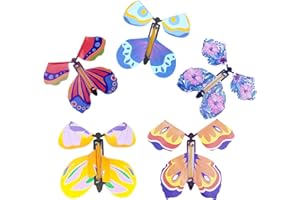 KUGEKI Flutter Flyers Butterflies Flying Butterfly Wind up Toys, for Greeting Cards Book and Wedding Birthday Party (Colorful, 5pcs)