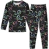 Krafig Unisex Long-Sleeve PJ Sets, 2-Piece Pajamas Sleepwear