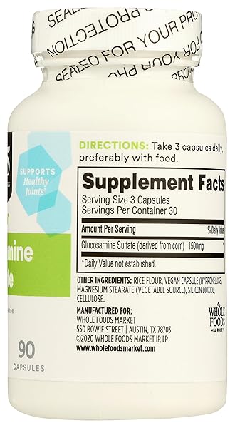 365 BY WHOLE FOODS MARKET, GLUCOSAMINE SULFATE VEGAN, 90 CT