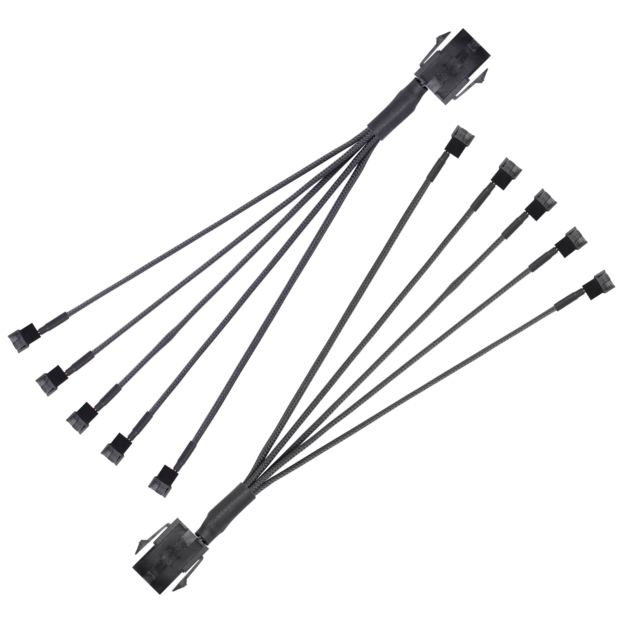 SinLoon 6 Pin PCIE to 3/4 Pin Fan,2Pcs 6 Pin Male PCIE to 5 x 3 Pin 4 Pin PC Case Fan Conversion Cable for PC Case Fan-10IN