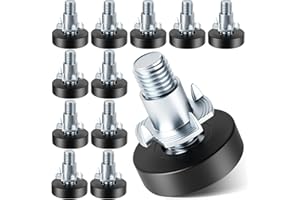 MROCO Furniture Leveling Feet with T-Nuts, 12 PCS 1/4"-20 UNC Thread Adjustable Levelers, Leg Levelers Table Feet Screw on for Deak, Chairs, Stool Legs, Cabinet