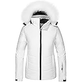 Skieer Women's Waterproof Ski Jacket Warm Puffer Jacket Thick Hooded Winter Coat