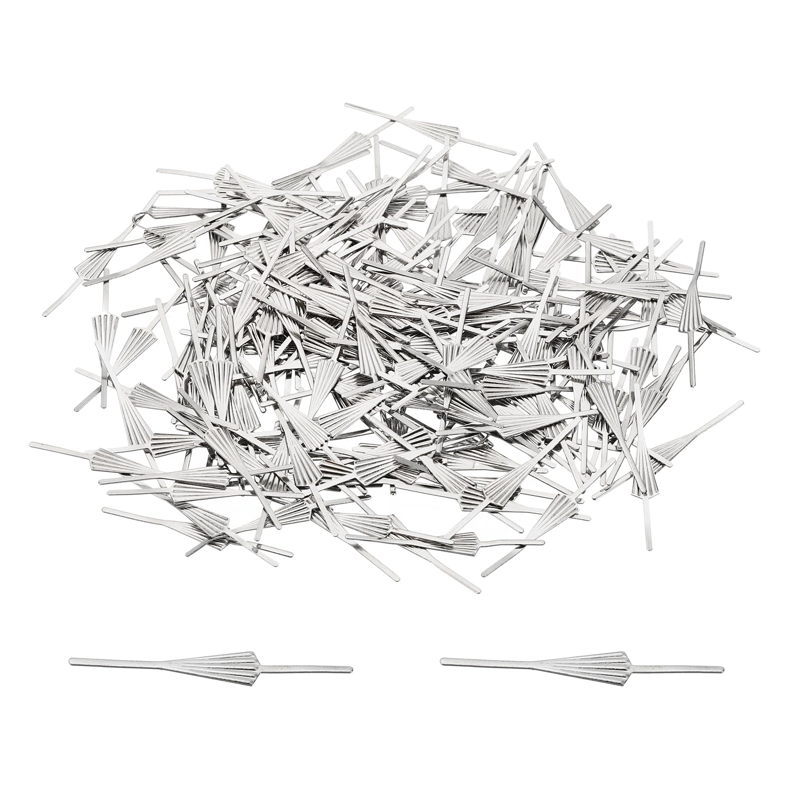 PATIKIL 34mm/1.34" Chandelier Bowtie Clips, 200Pcs Copper Chandelier Connectors Clips for Fastening Crystals Parts, Chandelier Replacements, Silver