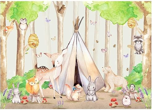 woodland baby shower backdrop