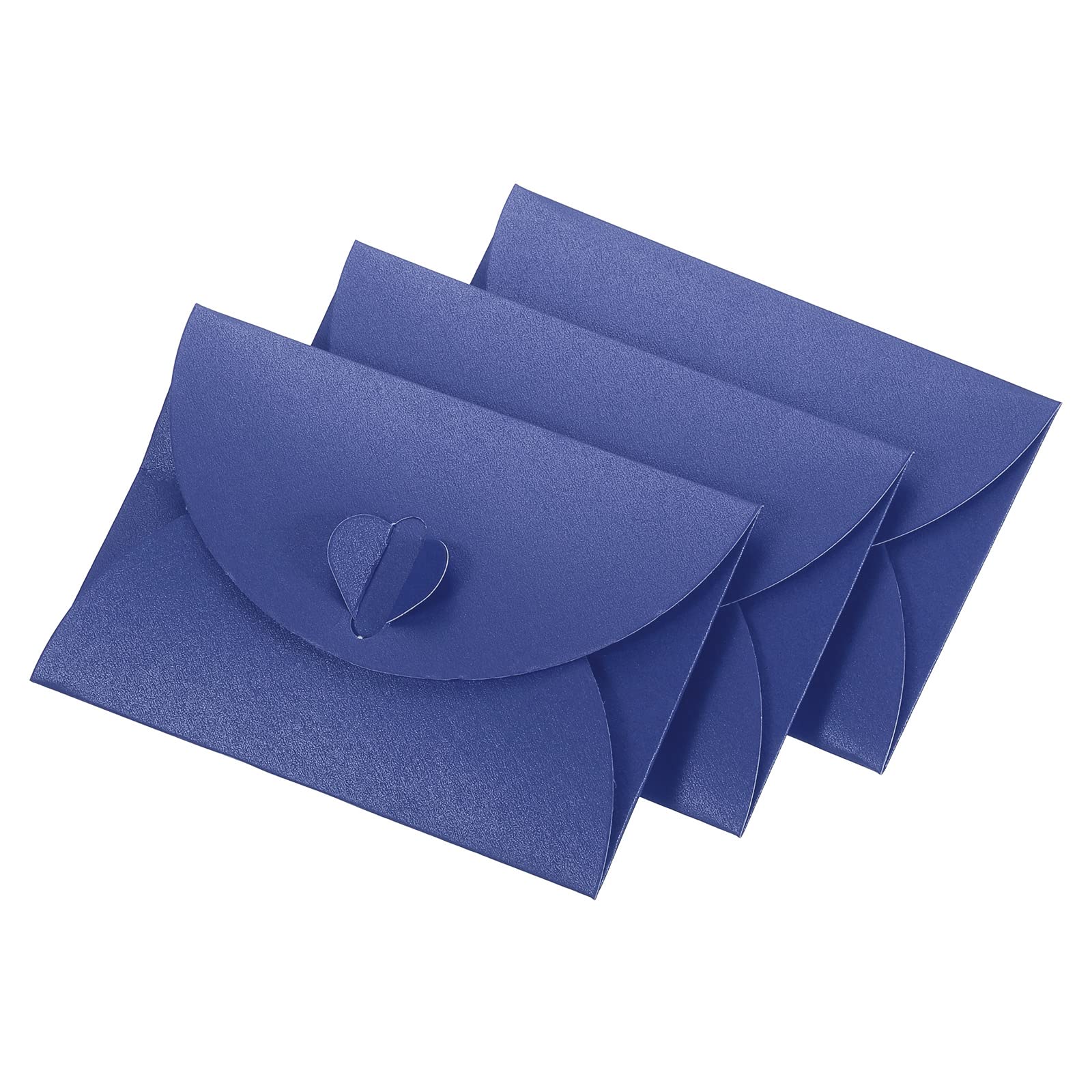 YOKIVE 50 Pack Mini Envelopes, Heart Shaped Clasp | Small Gift Card Holder, Great for Weddings Parties Boutiques(Dark Blue)